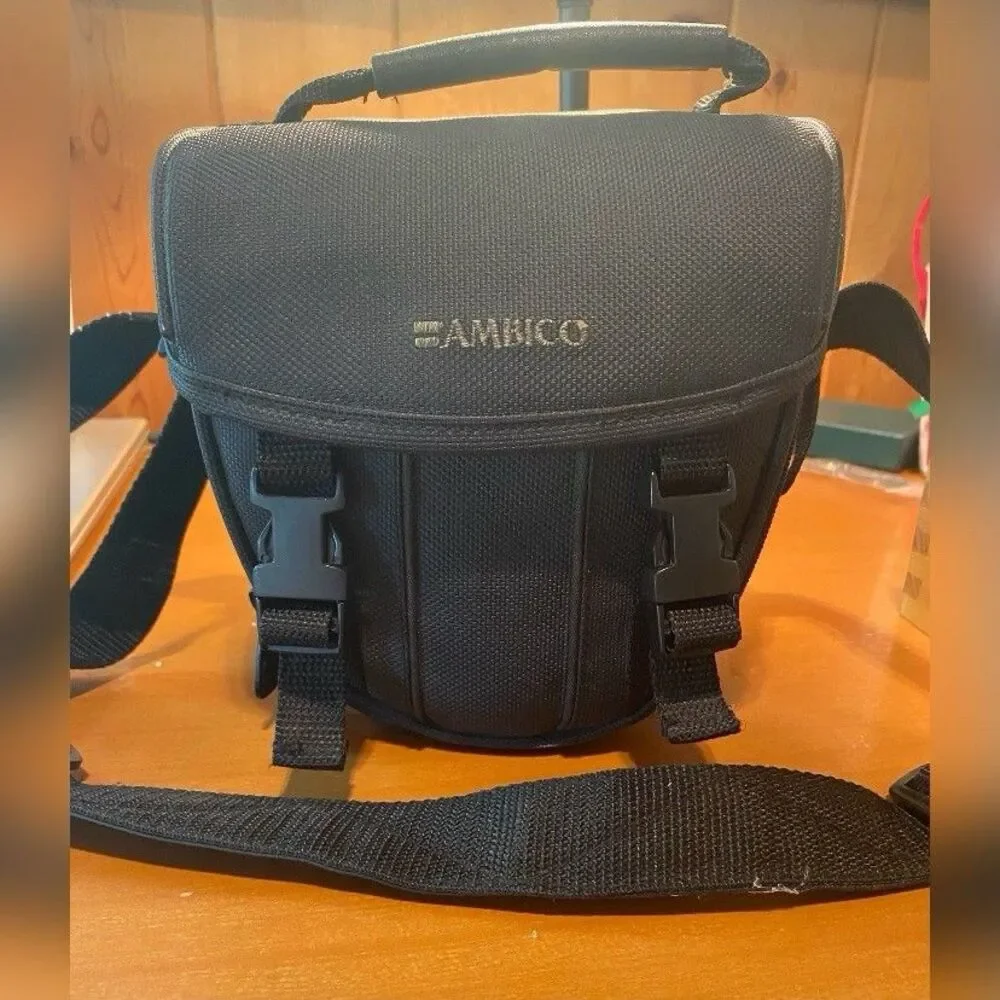 Ambico Camera Case Black Canvas Straps 7x7”